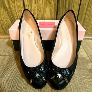 NWB Kate Spade New York Women's size 6.5 M PAULINE Nappa Ballet Flats Bow Black